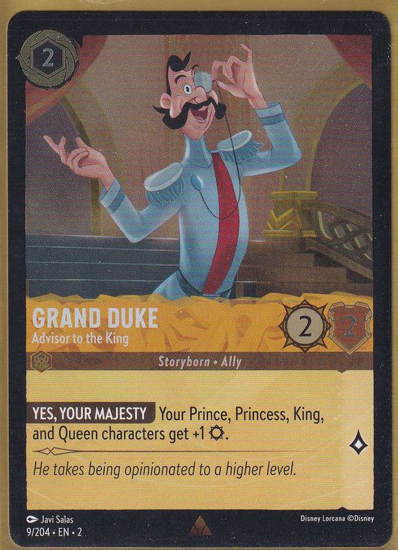 Cold Foil Grand Duke - Advisor to the King 9/204 Rare Rise of the Floodborn Disney Lorcana TCG - guardiangamingtcgs