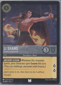 Cold Foil Li Shang - Archery Instructor 187/204 Uncommon Rise of the Floodborn Disney Lorcana TCG - guardiangamingtcgs