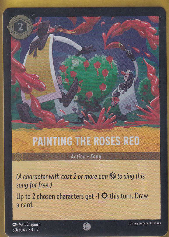 Cold Foil Painting the Roses Red 30/204 Common Rise of the Floodborn Disney Lorcana TCG - guardiangamingtcgs
