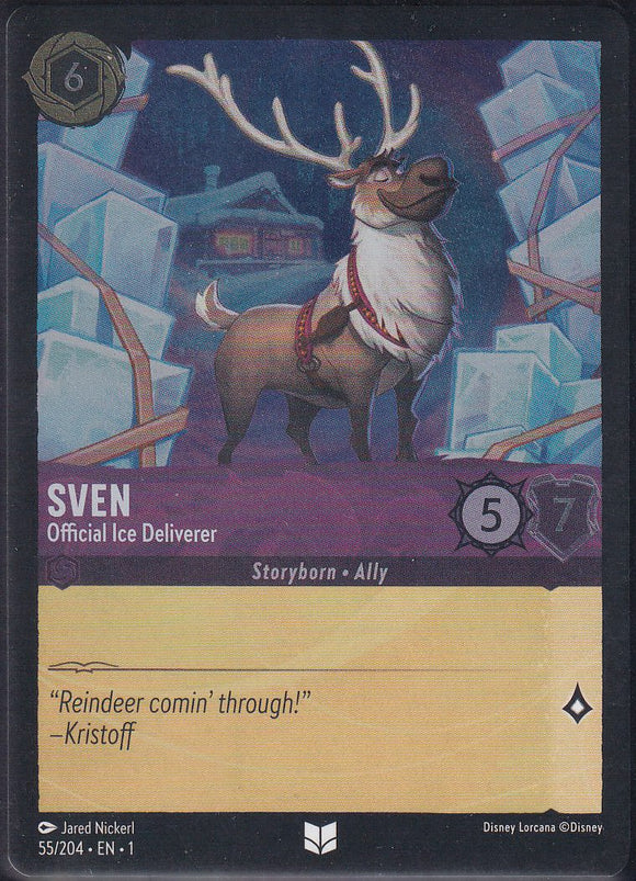 Cold Foil Sven - Official Ice Deliverer 55/204 Uncommon The First Chapter Disney Lorcana TCG - guardiangamingtcgs