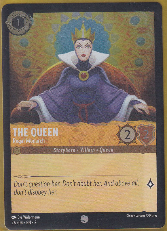 Cold Foil The Queen - Regal Monarch 27/204 Common Rise of the Floodborn Disney Lorcana TCG - guardiangamingtcgs