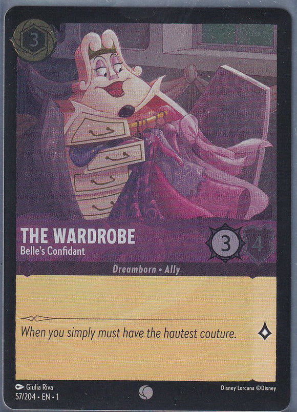 Cold Foil The Wardrobe - Belle's Confidant 57/204 Common The First Chapter Disney Lorcana TCG - guardiangamingtcgs
