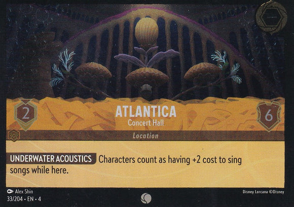 Cold Foil Atlantica - Concert Hall 33/204 Common Ursula's Return Disney Lorcana TCG - guardiangamingtcgs