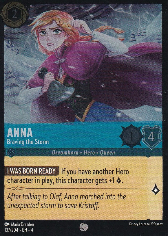 Cold Foil Anna - Braving the Storm 137/204 Common Ursula's Return Disney Lorcana TCG - guardiangamingtcgs