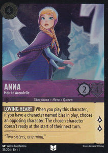 Cold Foil Anna - Heir to Arendelle 35/204 Uncommon The First Chapter Disney Lorcana TCG - guardiangamingtcgs