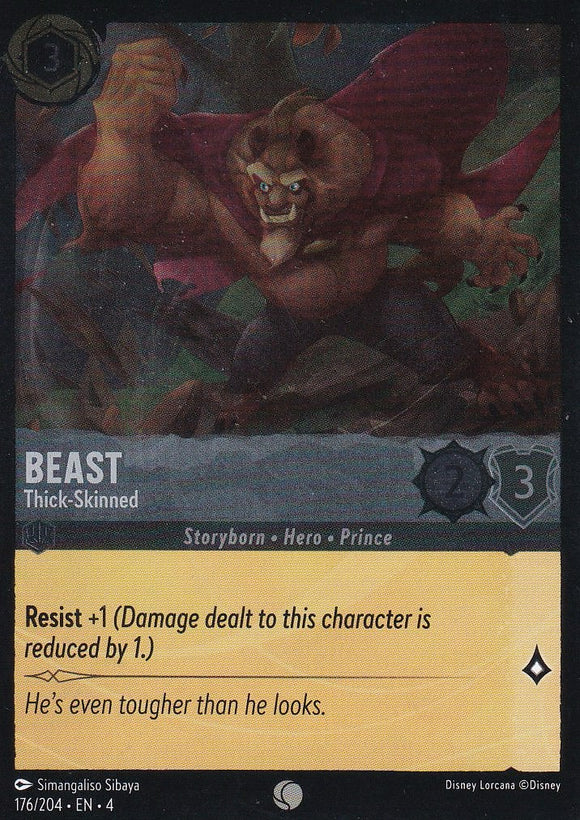 Cold Foil Beast - Thick-Skinned 176/204 Common Ursula's Return Disney Lorcana TCG - guardiangamingtcgs