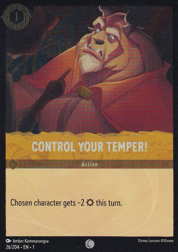 Cold Foil Control Your Temper! 26/204 Common The First Chapter Disney Lorcana TCG - guardiangamingtcgs