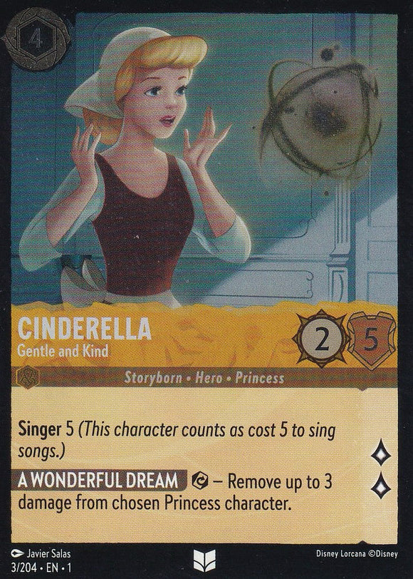 Cold Foil Cinderella - Gentle and Kind 3/204 Uncommon The First Chapter Disney Lorcana TCG - guardiangamingtcgs