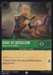 Cold Foil Duke of Weselton - Opportunistic Official 73/204 Common The First Chapter Disney Lorcana TCG - guardiangamingtcgs