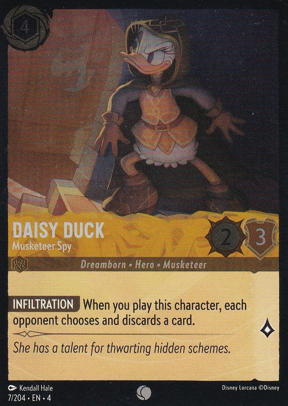 Cold Foil Daisy Duck - Musketeer Spy 7/204 Common Ursula's Return Disney Lorcana TCG - guardiangamingtcgs