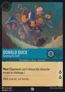 Cold Foil Donald Duck - Strutting His Stuff 144/204 Common The First Chapter Disney Lorcana TCG - guardiangamingtcgs