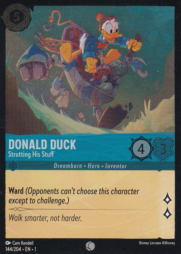 Cold Foil Donald Duck - Strutting His Stuff 144/204 Common The First Chapter Disney Lorcana TCG - guardiangamingtcgs