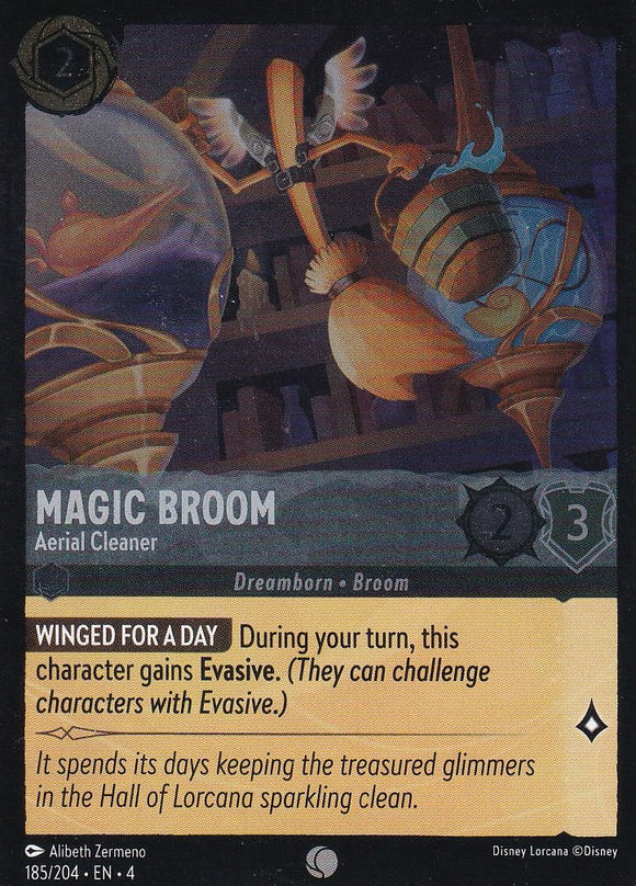 Cold Foil Magic Broom - Aerial Cleaner 185/204 Common Ursula's Return Disney Lorcana TCG - guardiangamingtcgs