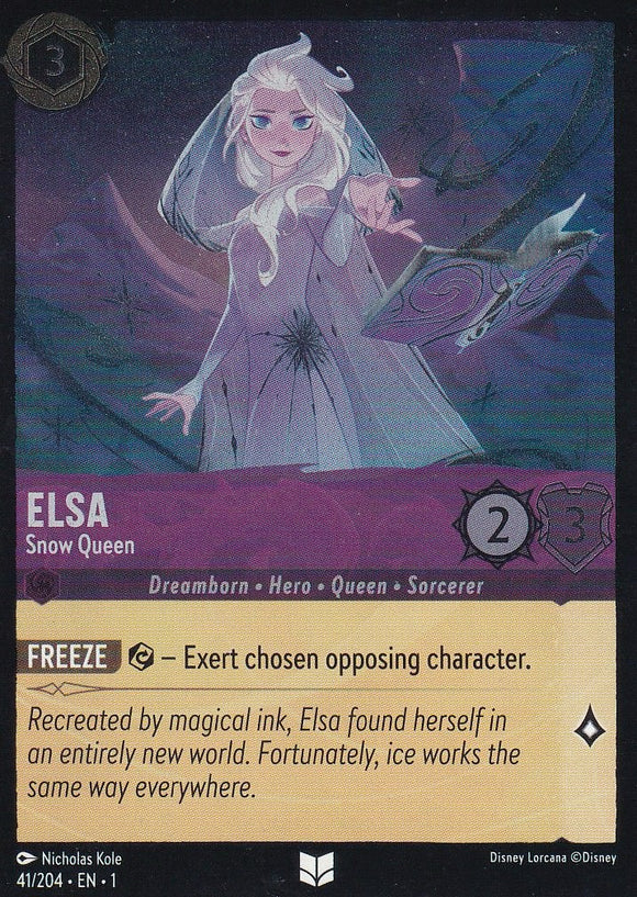 Cold Foil Elsa - Snow Queen 41/204 Uncommon The First Chapter Disney Lorcana TCG - guardiangamingtcgs