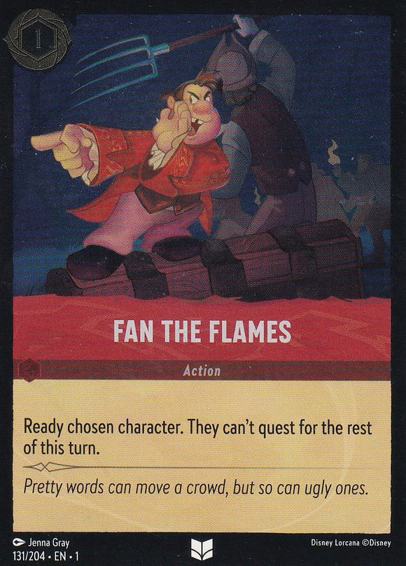 Cold Foil Fan the Flames 131/204 Uncommon The First Chapter Disney Lorcana TCG - guardiangamingtcgs