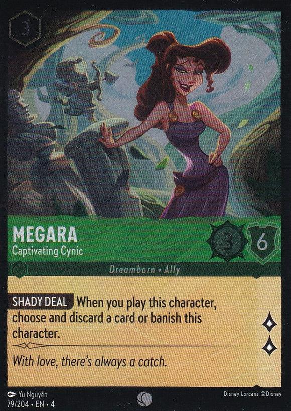 Cold Foil Megara - Captivating Cynic 79/204 Common Ursula's Return Disney Lorcana TCG - guardiangamingtcgs