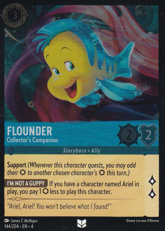 Cold Foil Flounder - Collector's Companion 144/204 Uncommon Ursula's Return Disney Lorcana TCG - guardiangamingtcgs