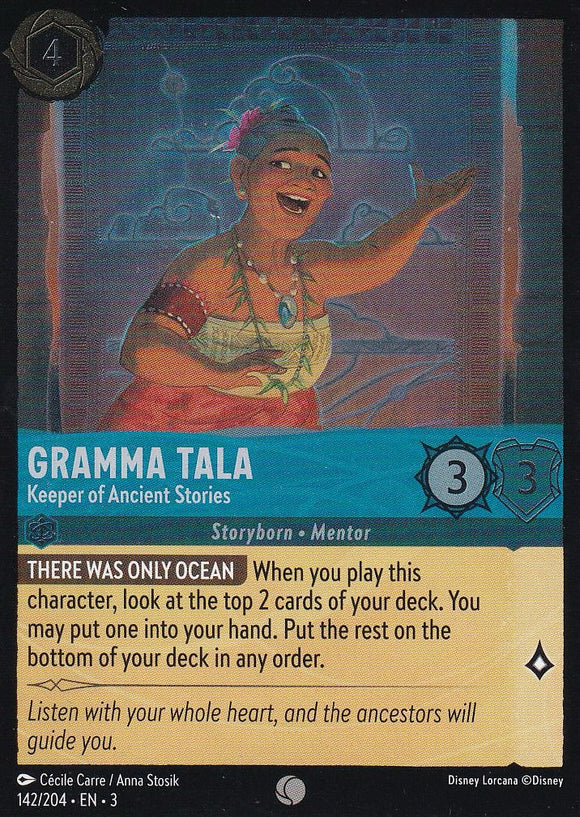 Cold Foil Gramma Tala - Keeper of Ancient Stories 142/204 Common Into the Inklands Disney Lorcana TCG - guardiangamingtcgs