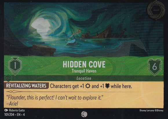 Cold Foil Hidden Cove - Tranquil Haven 101/204 Common Ursula's Return Disney Lorcana TCG - guardiangamingtcgs