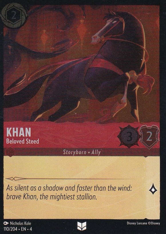 Cold Foil Khan - Beloved Steed 110/204 Uncommon Ursula's Return Disney Lorcana TCG - guardiangamingtcgs