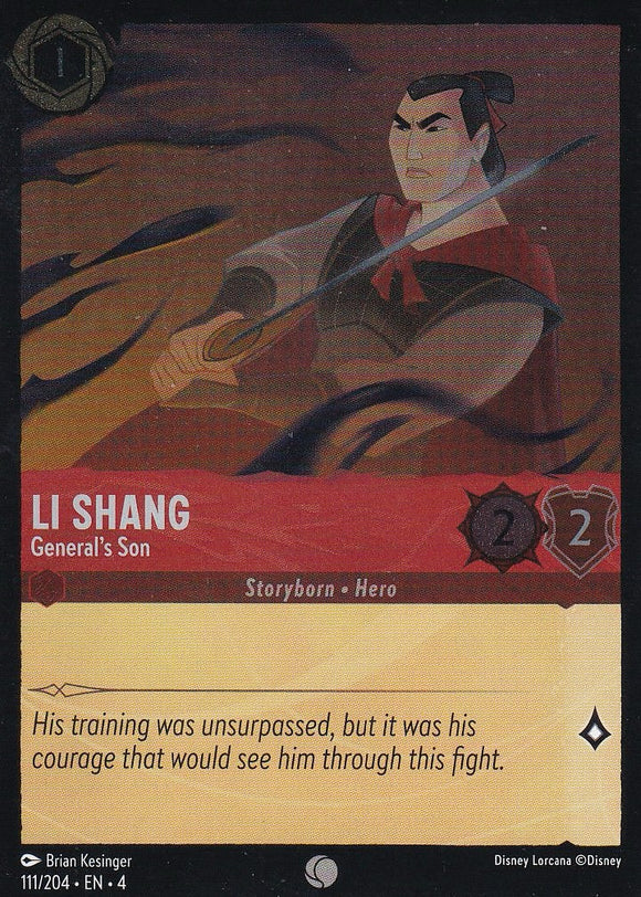 Cold Foil Li Shang - General's Son 111/204 Common Ursula's Return Disney Lorcana TCG - guardiangamingtcgs