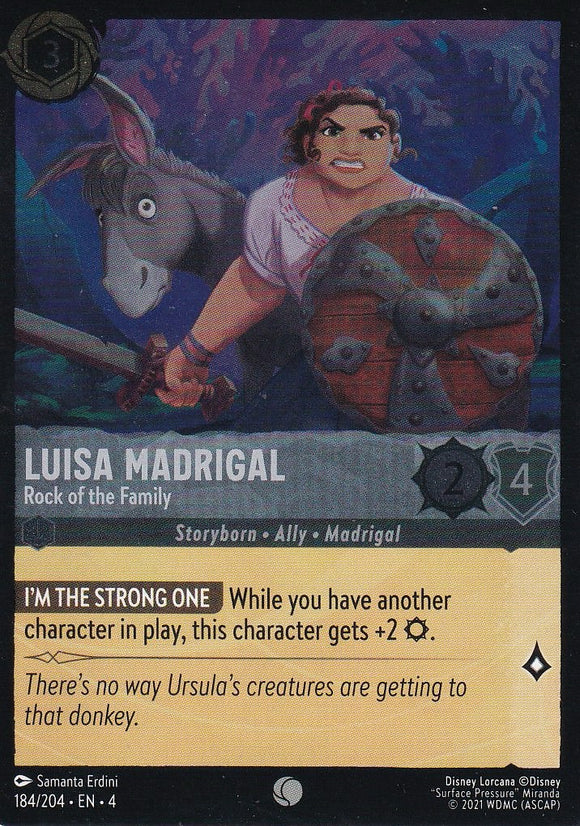 Cold Foil Luisa Madrigal - Rock of the Family 184/204 Common Ursula's Return Disney Lorcana TCG - guardiangamingtcgs