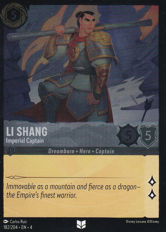 Cold Foil Li Shang - Imperial Captain 182/204 Uncommon Ursula's Return Disney Lorcana TCG - guardiangamingtcgs