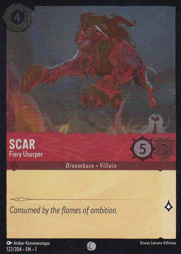 Cold Foil Scar - Fiery Usurper 122/204 Common The First Chapter Disney Lorcana TCG - guardiangamingtcgs