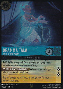 Cold Foil Gramma Tala - Spirit of the Ocean 143/204 Legendary Into the Inklands Disney Lorcana TCG - guardiangamingtcgs