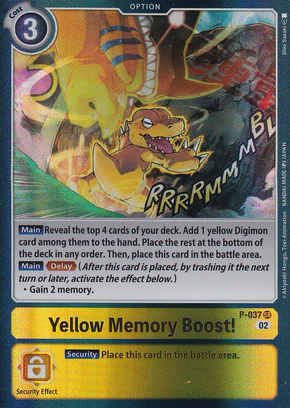 Foil Yellow Memory Boost! (Resurgence Booster Reprint) P-037 SR Resurgence Booster Digimon TCG - guardiangamingtcgs