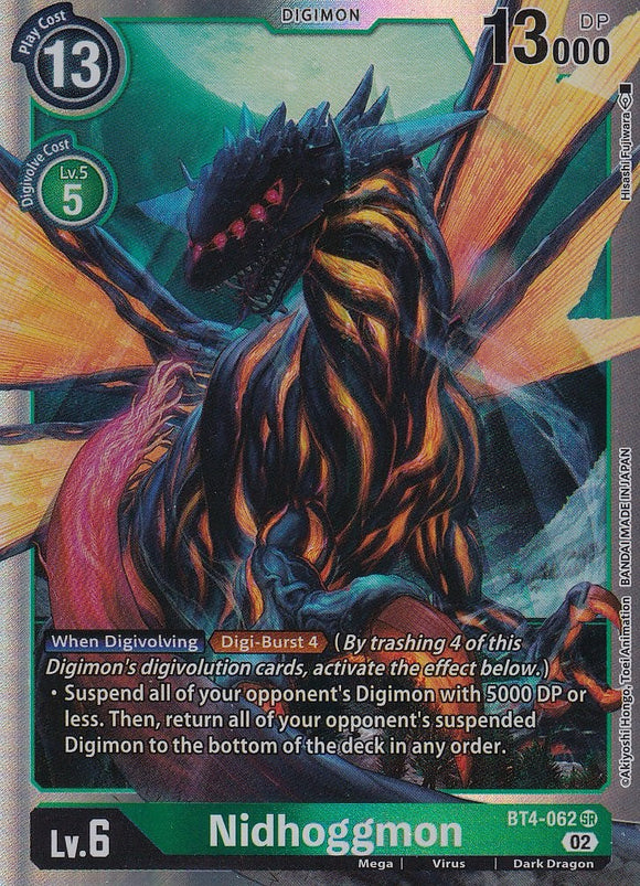 Foil Nidhoggmon (Resurgence Booster Reprint) BT4-062 SR Resurgence Booster Digimon TCG - guardiangamingtcgs