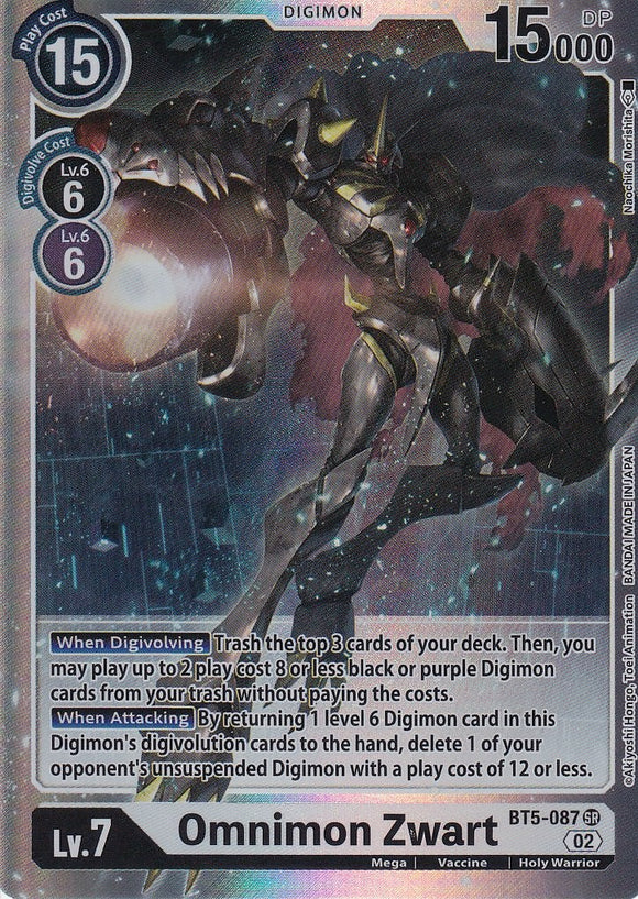 Foil Omnimon Zwart (Resurgence Booster Reprint) BT5-087 SR Resurgence Booster Digimon TCG - guardiangamingtcgs