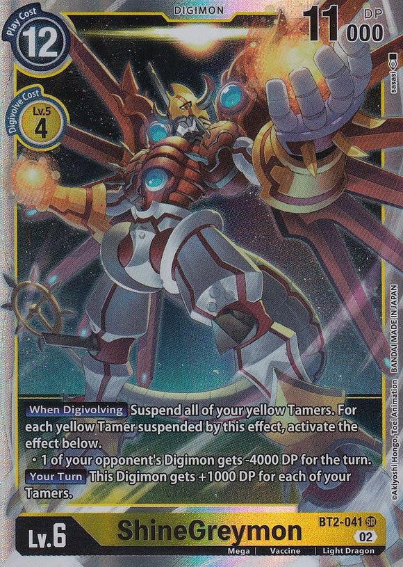 Foil ShineGreymon (Resurgence Booster Reprint) BT2-041 SR Resurgence Booster Digimon TCG - guardiangamingtcgs