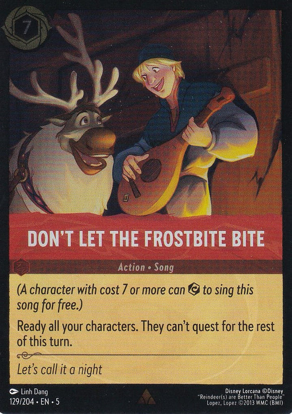 Cold Foil Don't Let the Frostbite Bite 129/204 Rare Shimmering Skies Disney Lorcana - guardiangamingtcgs