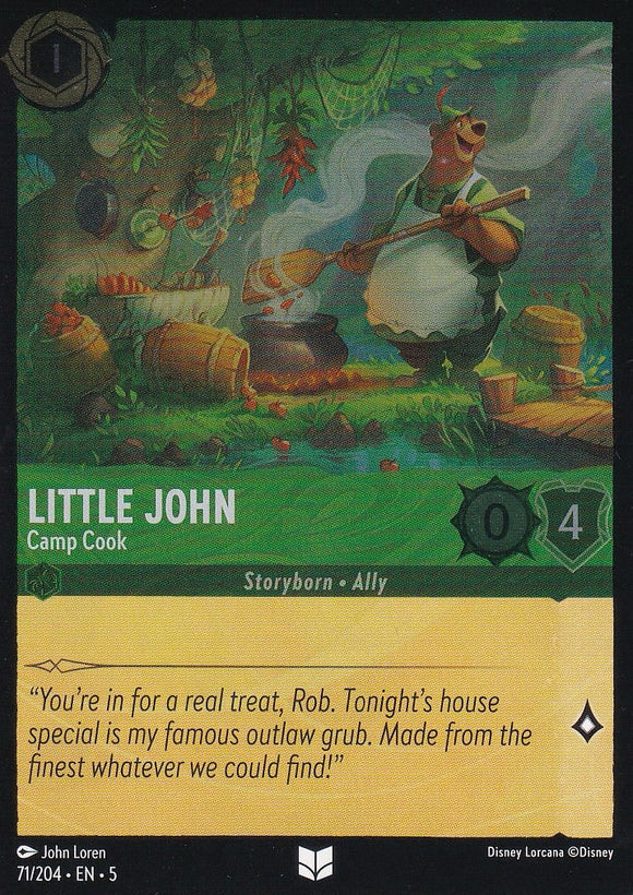 Cold Foil Little John - Camp Cook 71/204 Uncommon Shimmering Skies Disney Lorcana - guardiangamingtcgs