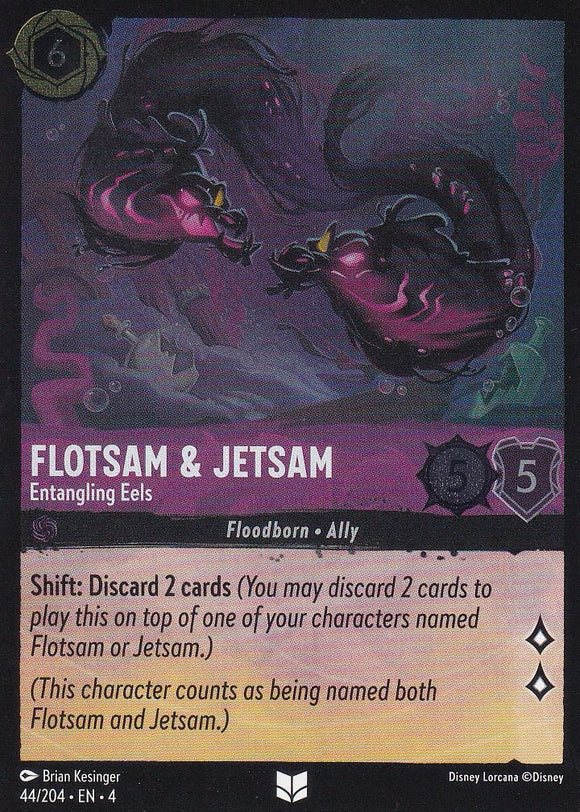 Cold Foil Flotsam & Jetsam - Entangling Eels 44/204 Uncommon Ursula's Return Disney Lorcana TCG - guardiangamingtcgs