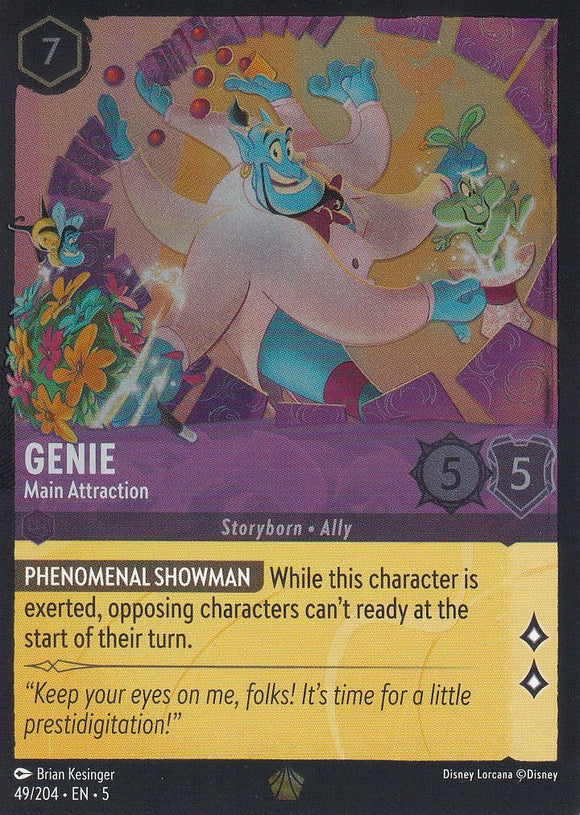 Cold Foil Genie - Main Attraction 49/204 Legendary Shimmering Skies Disney Lorcana - guardiangamingtcgs