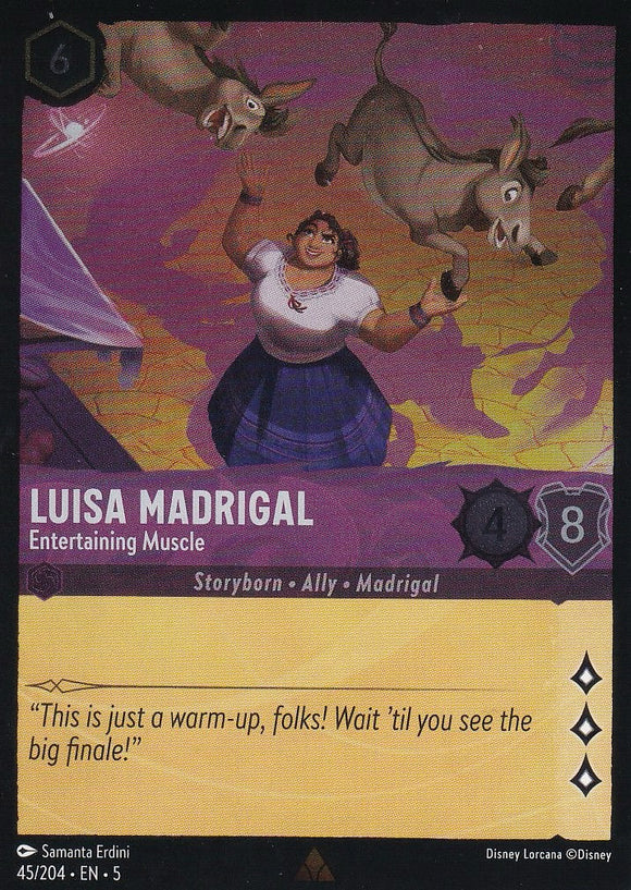 Cold Foil Luisa Madrigal - Entertaining Muscle 45/204 Rare Shimmering Skies Disney Lorcana - guardiangamingtcgs