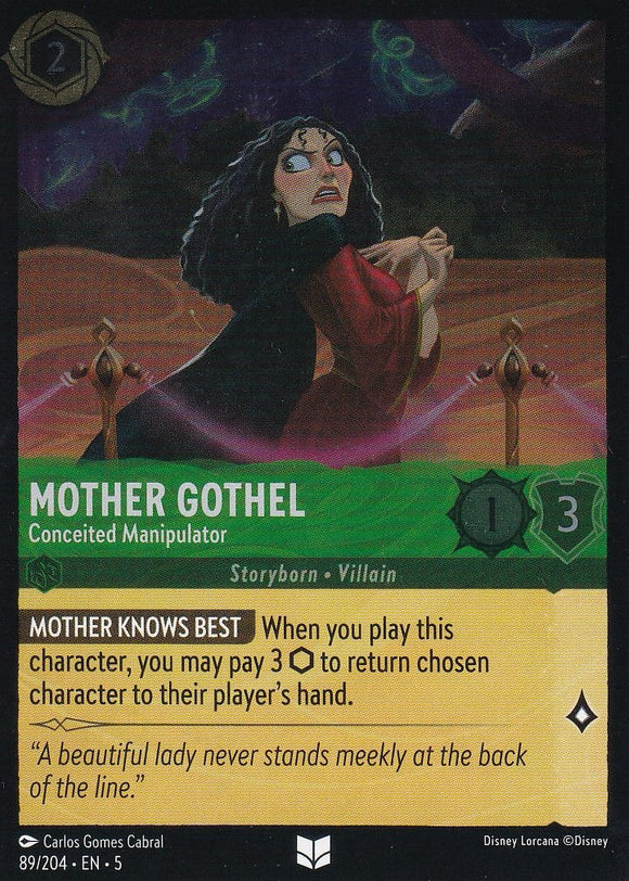 Cold Foil Mother Gothel - Conceited Manipulator 89/204 Uncommon Shimmering Skies Disney Lorcana - guardiangamingtcgs