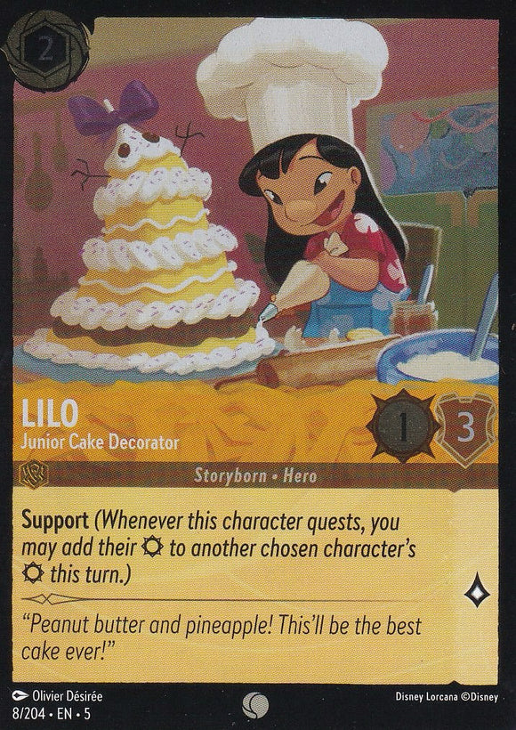 Cold Foil Lilo - Junior Cake Decorator 8/204 Common Shimmering Skies Disney Lorcana - guardiangamingtcgs