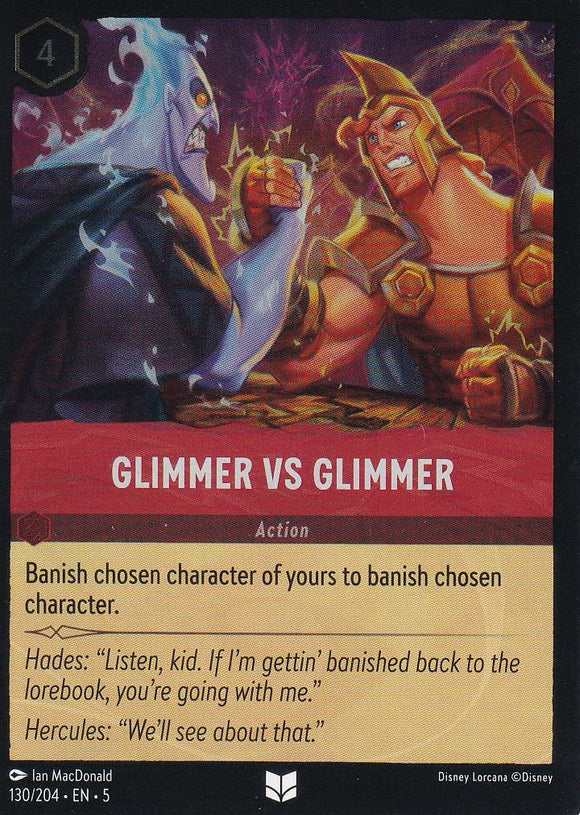 Cold Foil Glimmer vs Glimmer 130/204 Uncommon Shimmering Skies Disney Lorcana - guardiangamingtcgs