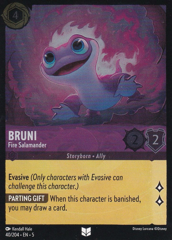 Cold Foil Bruni - Fire Salamander 40/204 Uncommon Shimmering Skies Disney Lorcana - guardiangamingtcgs