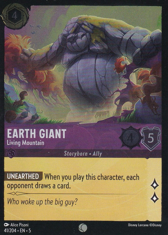 Cold Foil Earth Giant - Living Mountain 41/204 Common Shimmering Skies Disney Lorcana - guardiangamingtcgs