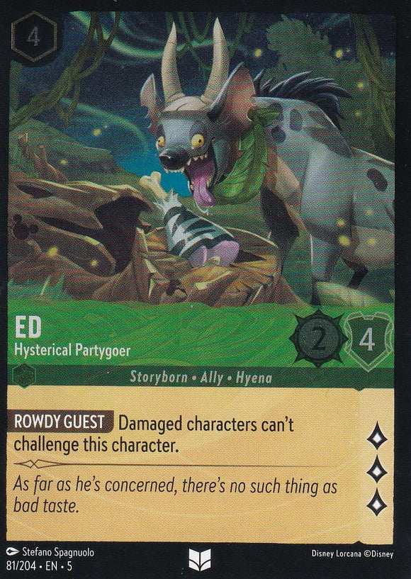 Cold Foil Ed - Hysterical Partygoer 81/204 Uncommon Shimmering Skies Disney Lorcana - guardiangamingtcgs