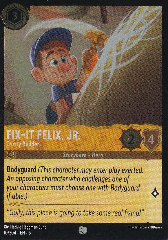 Cold Foil Fix-It Felix, Jr. - Trusty Builder 10/204 Common Shimmering Skies Disney Lorcana - guardiangamingtcgs