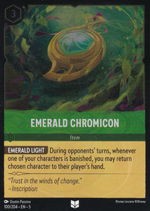 Cold Foil Emerald Chromicon 100/204 Uncommon Shimmering Skies Disney Lorcana - guardiangamingtcgs