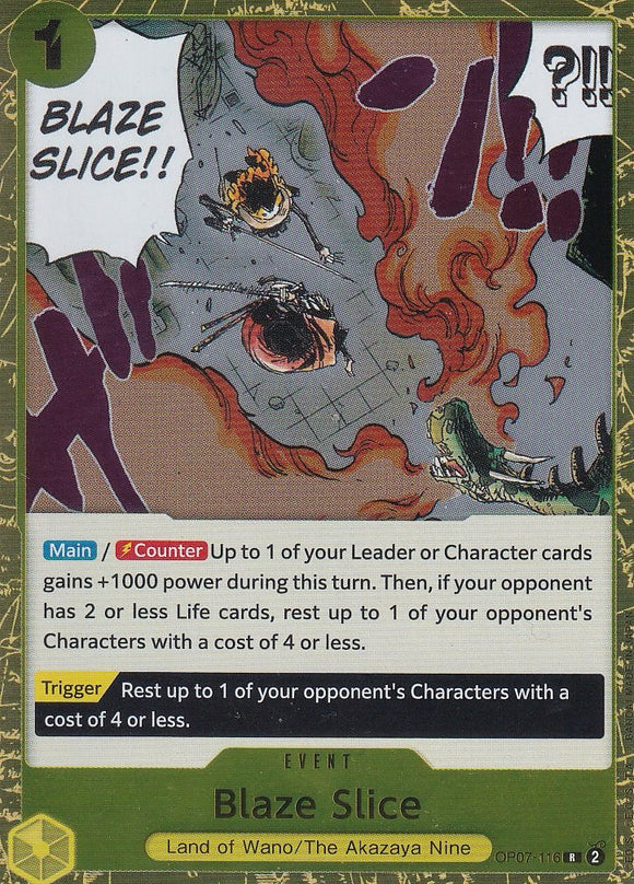 Foil Blaze Slice OP07-116 R 500 Years in the Future One Piece TCG - guardiangamingtcgs