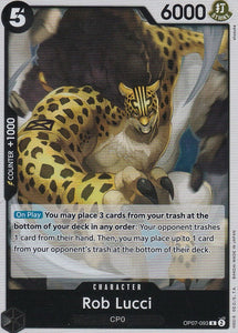 Foil Rob Lucci (093) OP07-093 R 500 Years in the Future One Piece TCG - guardiangamingtcgs