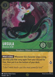 Cold Foil  Ursula - Deceiver of All 91/204 Legendary Into the Inklands Disney Lorcana TCG - guardiangamingtcgs