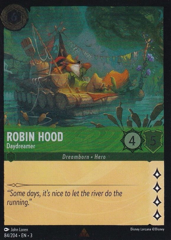 Cold Foil  Robin Hood - Daydreamer 84/204 Rare  Into the Inklands Disney Lorcana TCG - guardiangamingtcgs